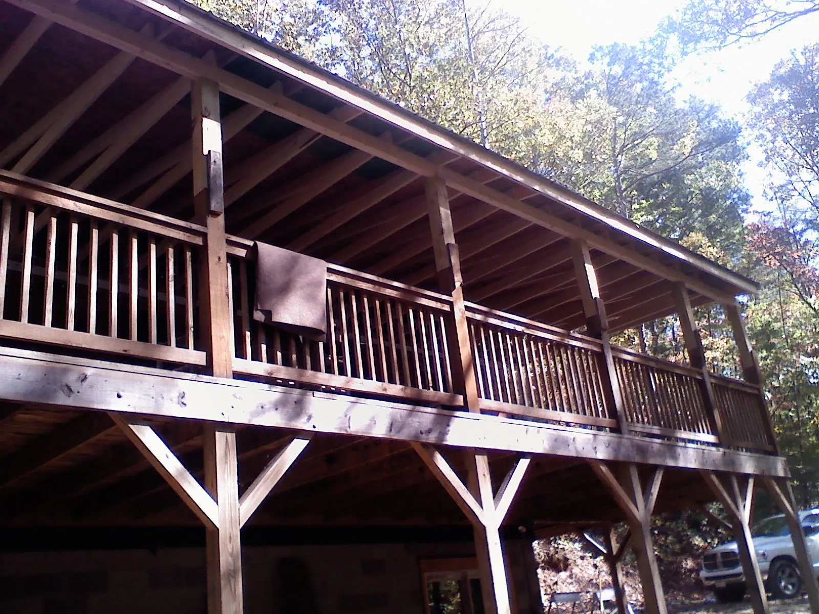 Timber framing under a new elevated porch and deck — Roof Leak Repair in Fallentimber by Roofing Brothers